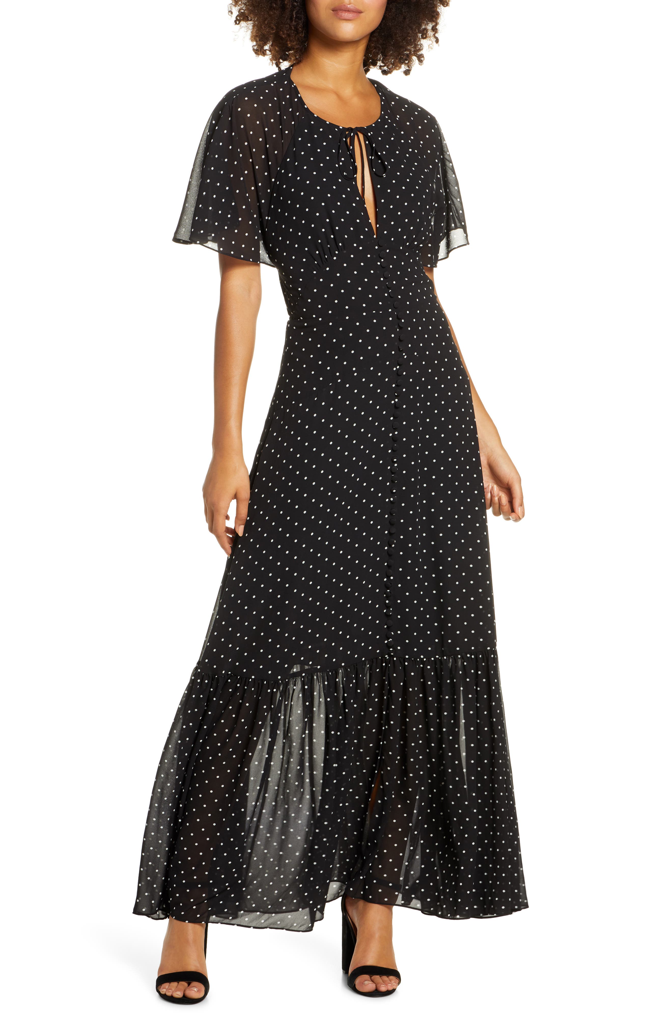 Ever New Spotted Chiffon Maxi Dress Nordstrom