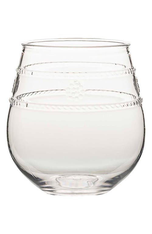 Juliska Isabella Acrylic Stemless Wine Glasses, Set Of 4 In Clear