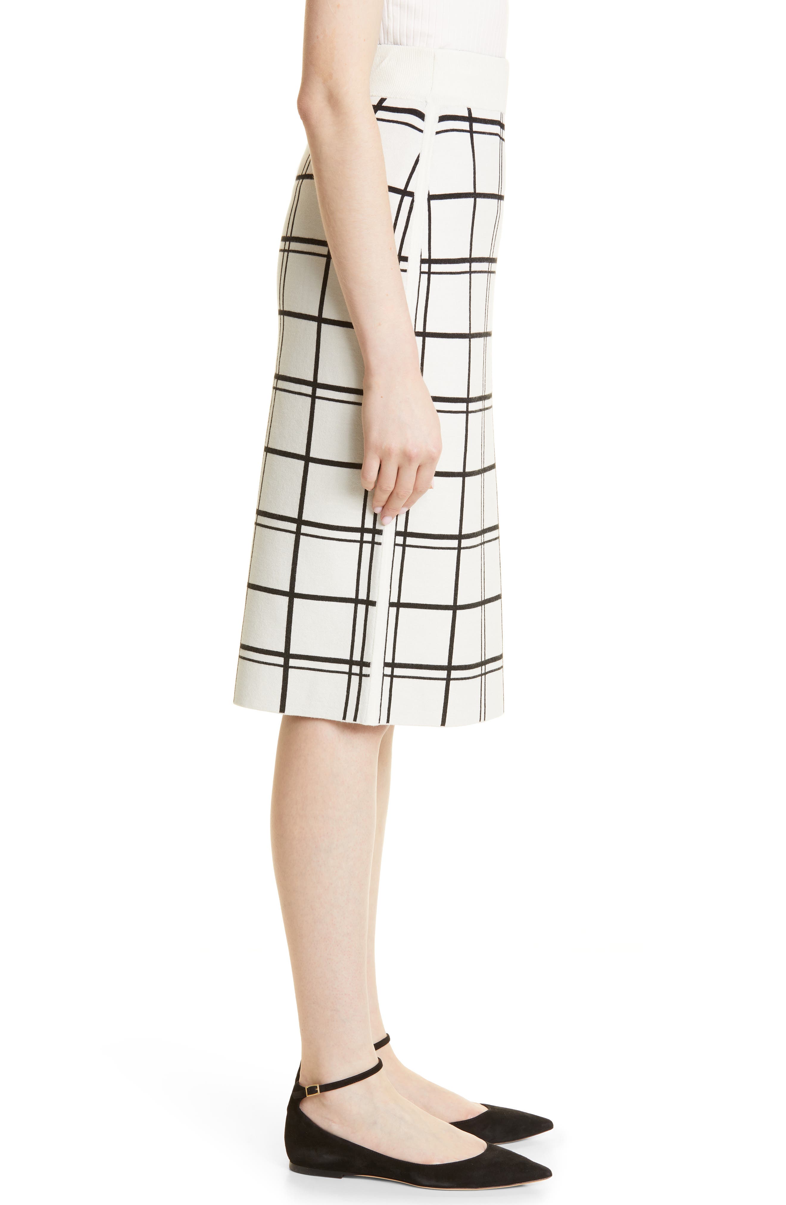 Club Monaco Checked Doubleface Sweater Skirt | Color: Black and White | Size: Xs | Viscose Blend