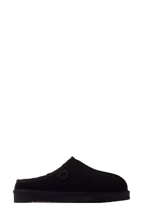 Dearfoams Fireside Greta Genuine Shearling Clog Slipper In Black