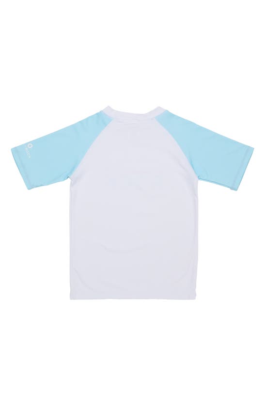 Snapper Rock Unisex Light Blue Sleeve Sustainable Short Sleeve Rash Top-little In Blue