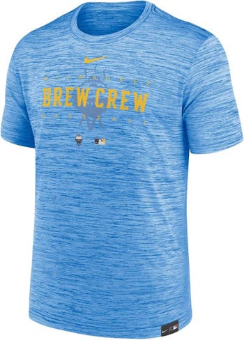 Nike Men's Nike Powder Blue Milwaukee Brewers City Connect Velocity  Practice Performance T-Shirt