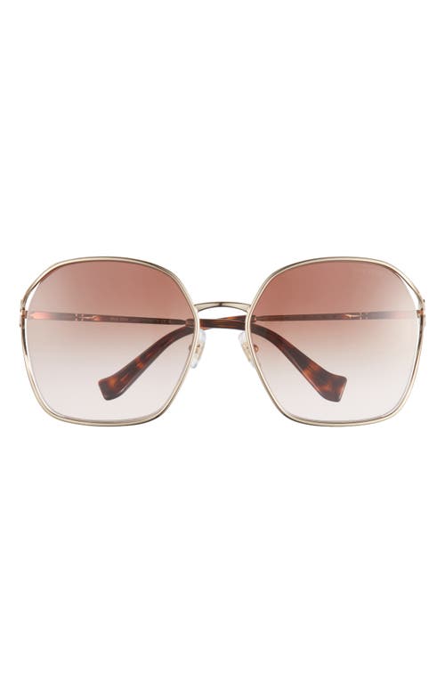 60mm Gradient Round Sunglasses in Brown Gradient
