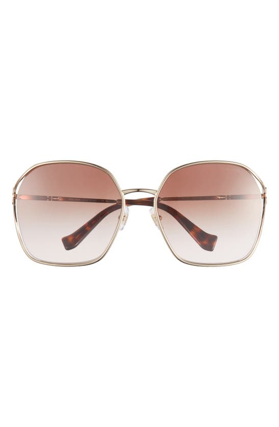Shop Miu Miu 60mm Gradient Round Sunglasses In Brown Gradient