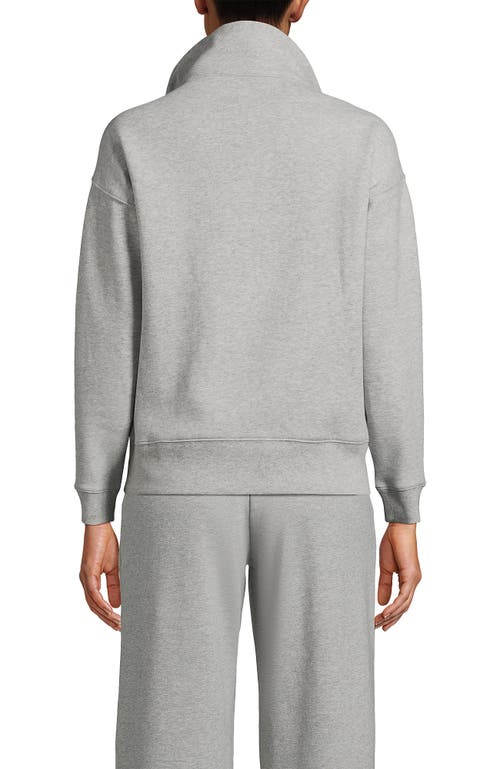 Shop Lands' End Serious Sweats Relaxed Long Sleeve Half Zip Sweatshirt In Gray Heather