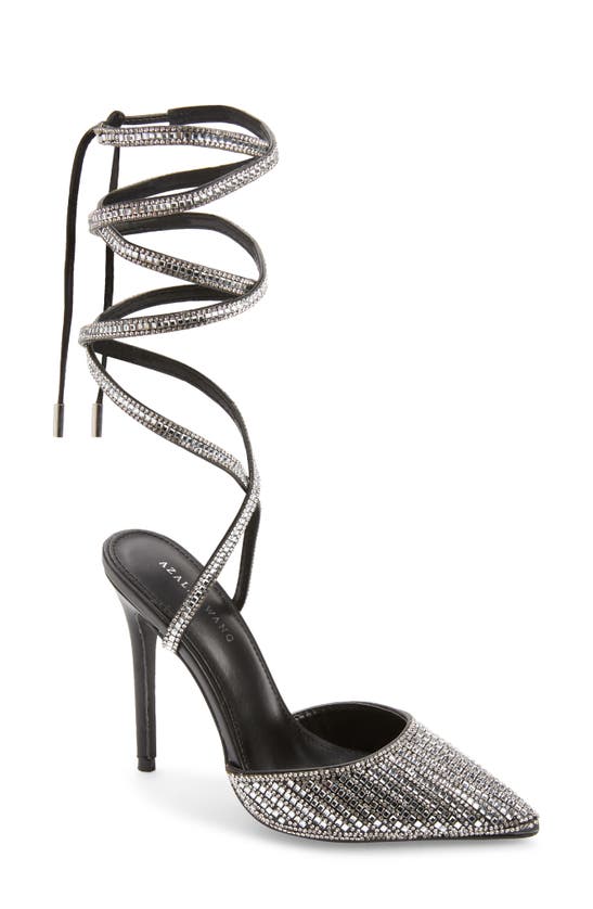 Azalea Wang Riss Ankle Wrap Pointed Toe Pump In Black