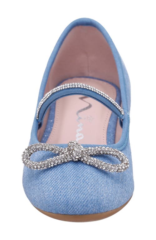 Shop Nina Kids' Kendalla Ballet Flat In Blue Glitter Denim