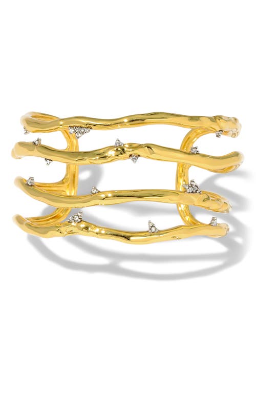 Shop Alexis Bittar Brut Crystal Thorn Orbital Bangle Bracelet In Gold Crystals