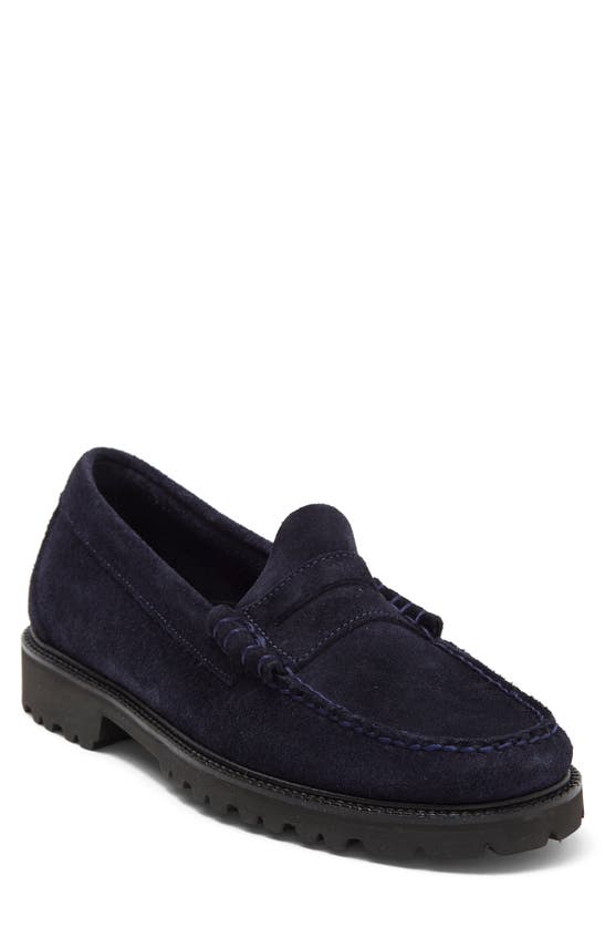 Bass Larson Lug Sole Loafer In Navy