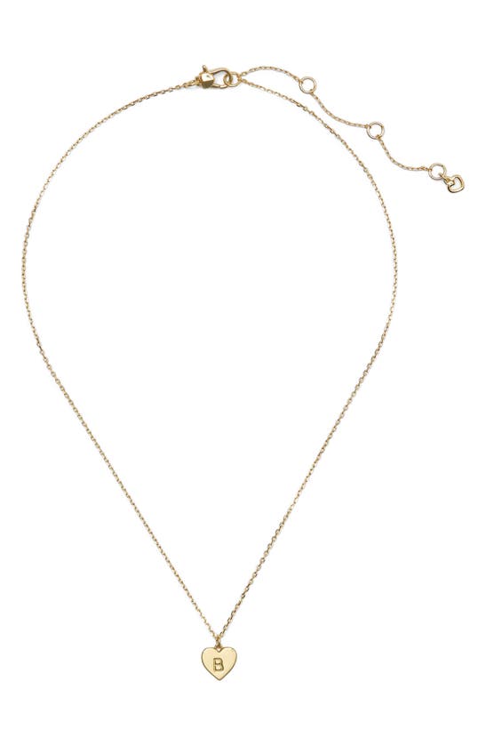 Shop Kate Spade Initial Heart Pendant Necklace In Gold - B