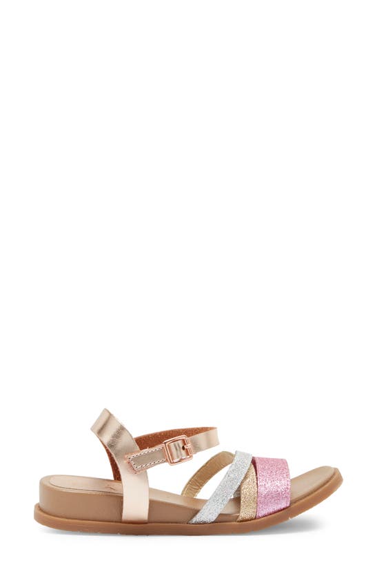 Shop Mia Kids' Calee Glitter Wedge Sandal In Pink Multi