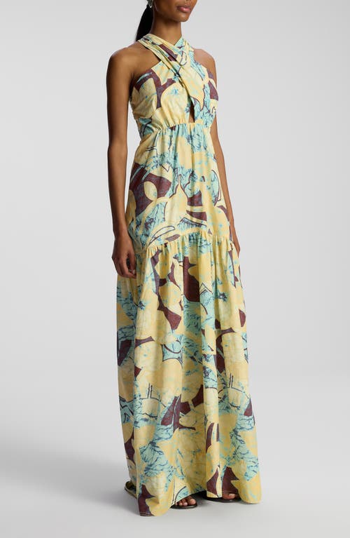 Shop A.l.c . Veronica Halter Dress In Carob/chardonnay