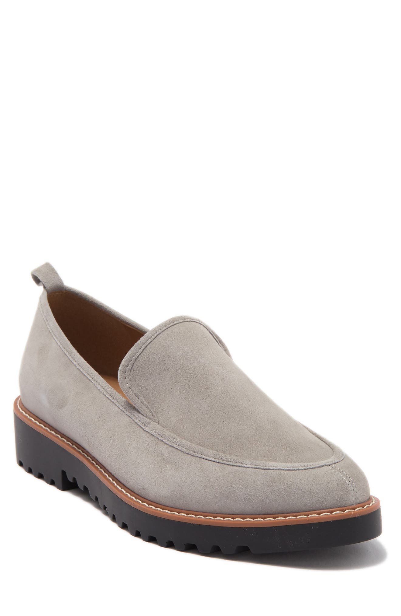 Susina Kaira Leather Lug Sole Loafer In Grey Light ModeSens