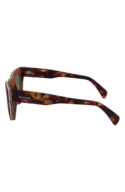 Paul Smith Kramer 51mm Rectangular Sunglasses In Havana Multi-stripe