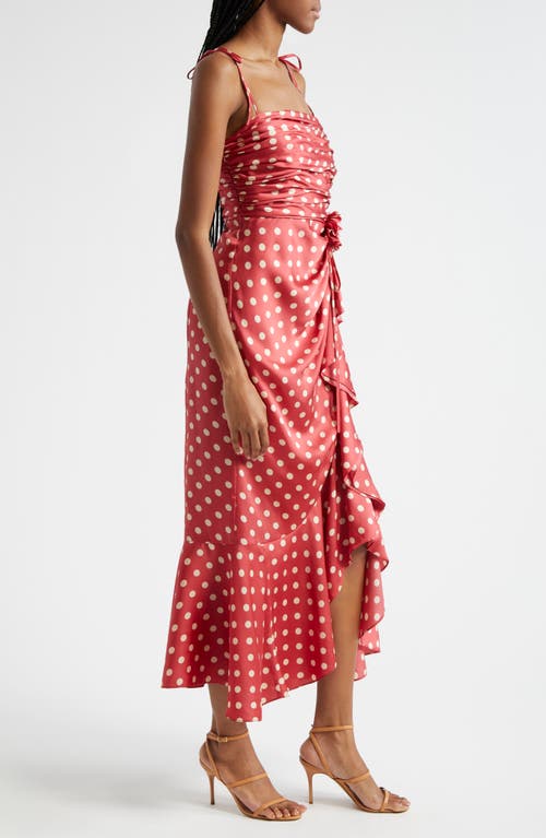 CINQ À SEPT CINQ À SEPT MIREYA POLKA DOT SIDE RUFFLE DRESS