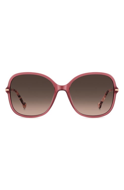 Carolina Herrera 58mm Gradient Square Sunglasses In Pink/brown Sf