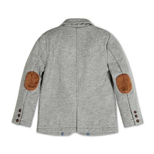 Hope & Henry Baby Boys' Fleece Blazer, Infant In Gray Heather Herringbone