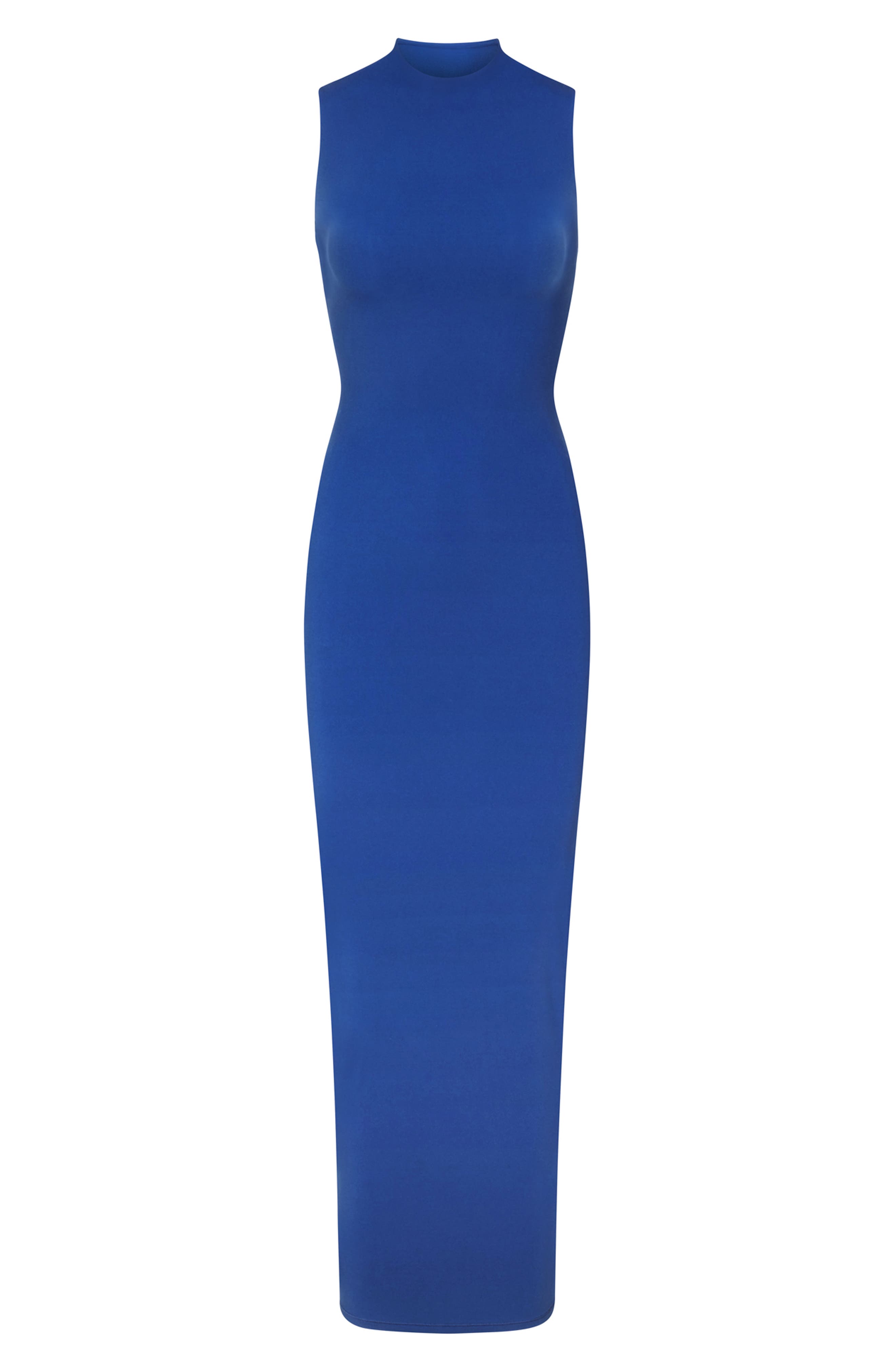 SKIMS Fits Everybody Mock Neck Sleeveless Maxi Dress in Sapphire | Smart Closet SKIMS Fits Everybody Mock Neck Sleeveless Maxi Dress in Sapphire | Smart Closet