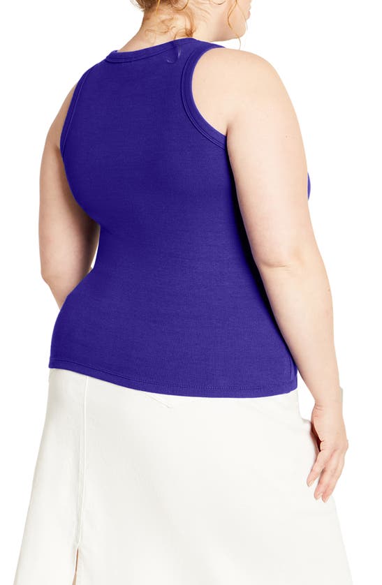 Shop City Chic Talia Rib Tank In Ultra Marine