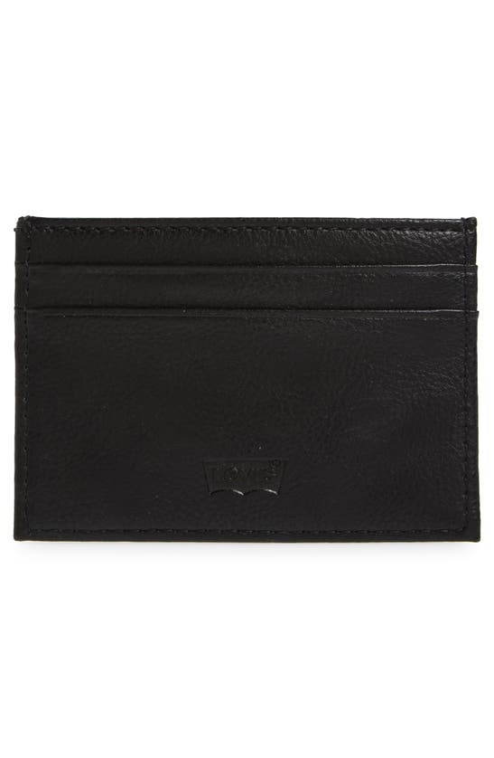 Shop Levi's® Rose Rfid Coated Leather Card Case In Black