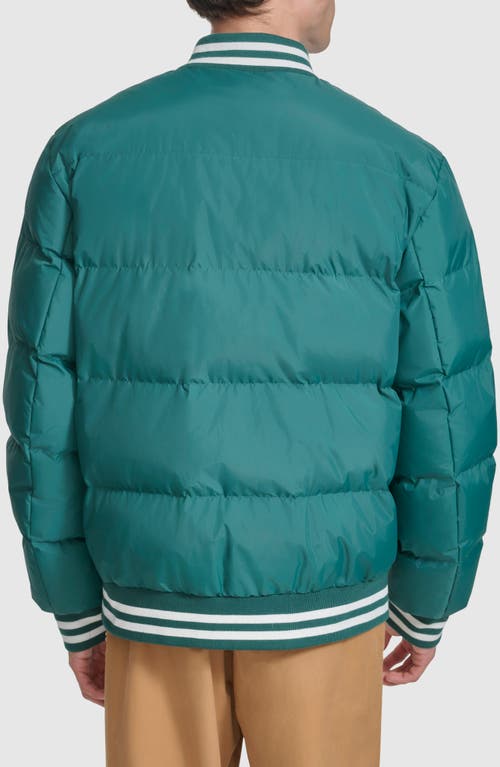 Champion Varsity Quilted Bomber Jacket In Rain Forest