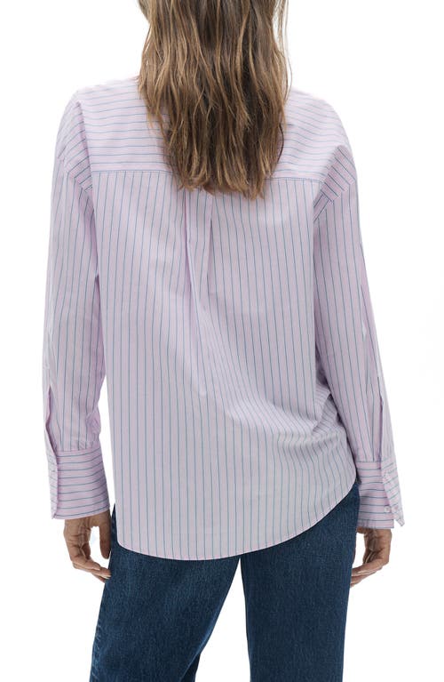 Mango Women's Striped Cotton Shirt In Pink