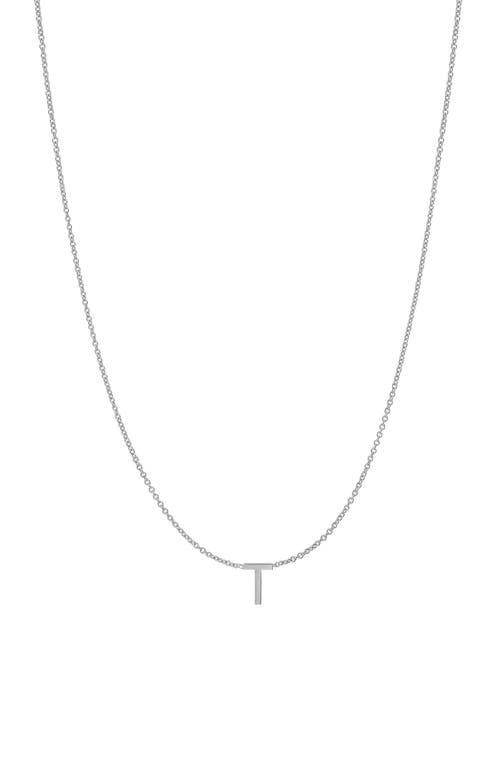 BYCHARI Initial Pendant Necklace in 14K White Gold-T at Nordstrom