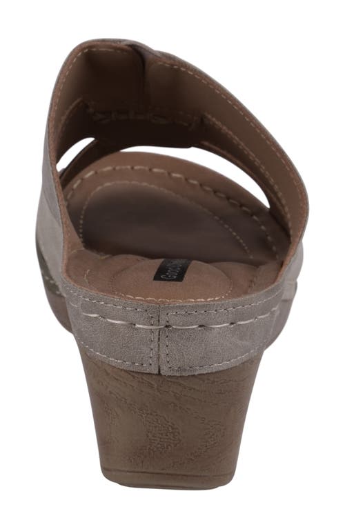 Shop Good Choice New York Delores Platform Wedge Slide Sandal In Khaki Multi