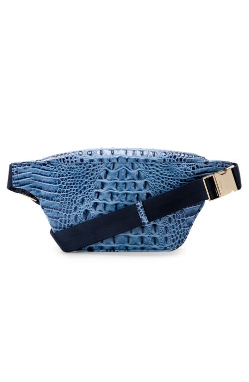 Shop Brahmin Croc Embossed Leather Harker Belt Bag In Blue Serenade