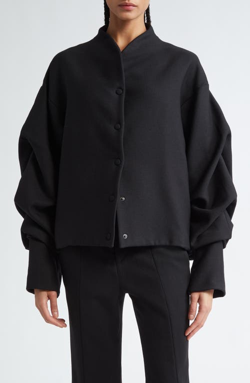 Shop Bite Studios Wrinkled Sleeve Wool Jacket In Black