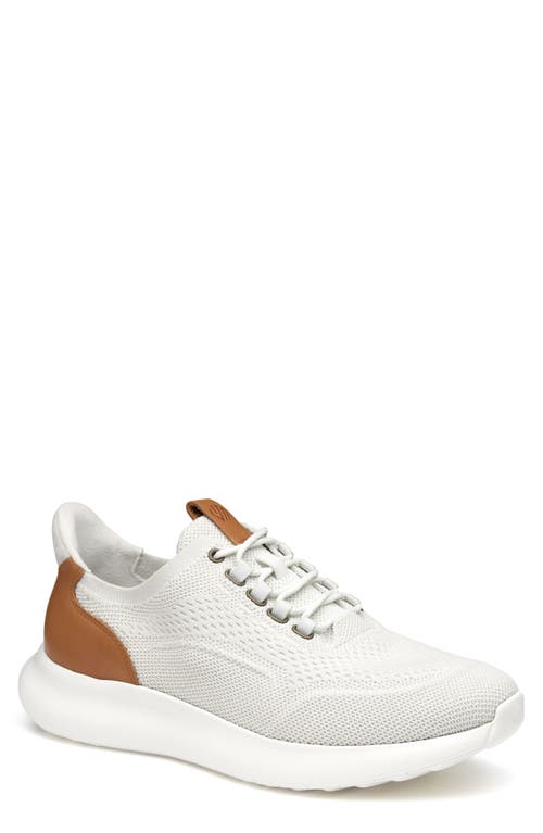 Johnston & Murphy Amherst 2.0 Knit Plain Toe Sneaker In White Knit