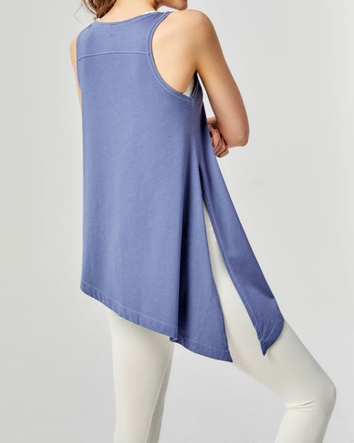 Rebody Active Sidekick Long Tie Tank In Blue Steel