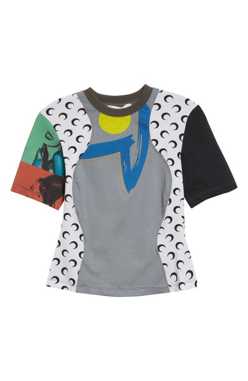 Shop Marine Serre Patchwork Graphic T-shirt In Night Owl