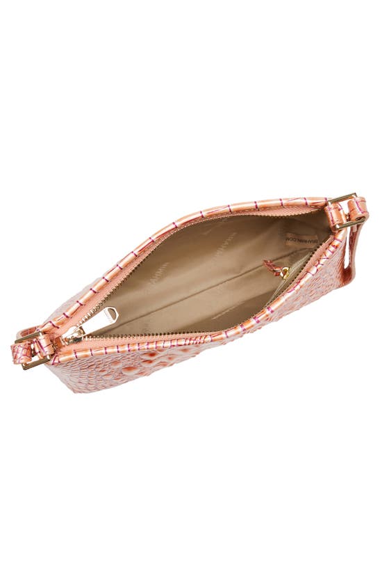 Shop Brahmin Lorelei Croc Embossed Leather Shoulder Bag In Apricot Rose