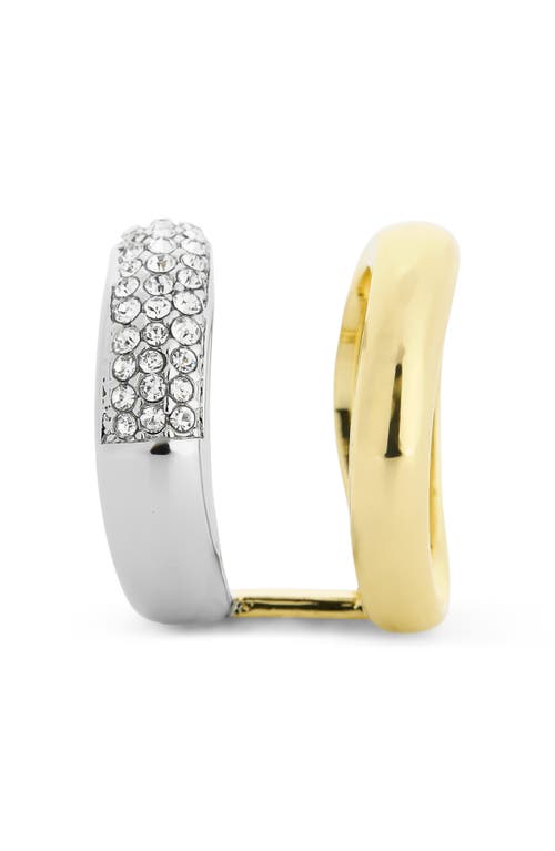 Covet Faux Stack Cz Ring In Two Tone