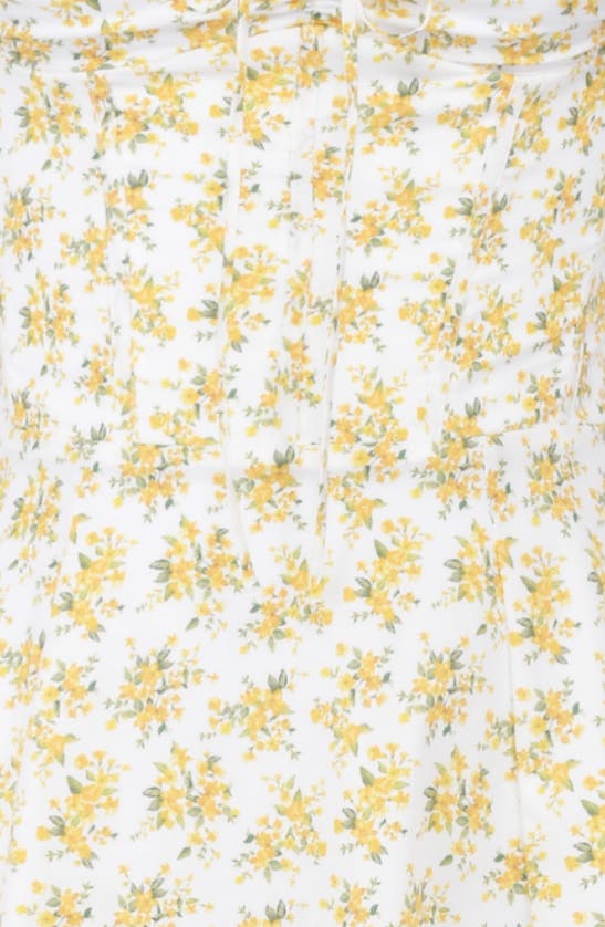 House Of Cb Rosalee Floral Stretch Cotton Petticoat Dress In Yellow Floral Print