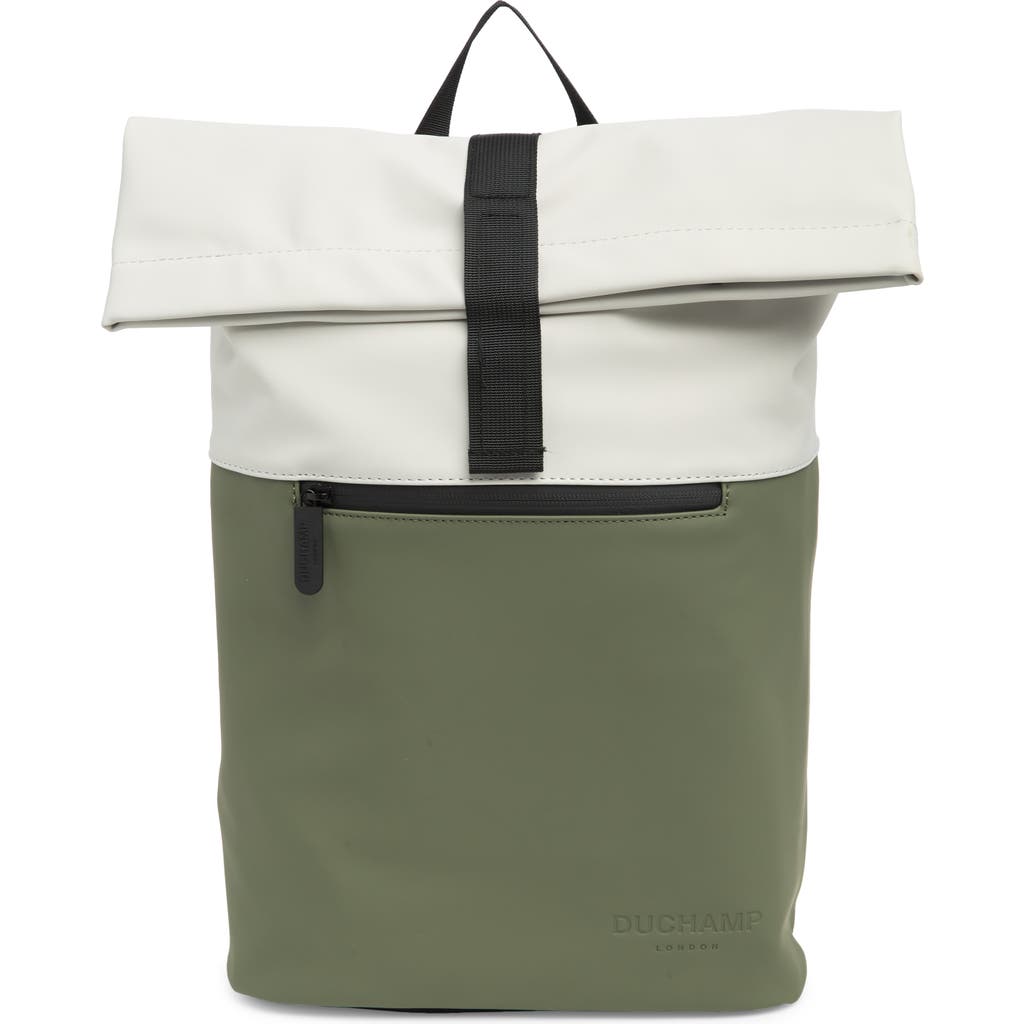 Shop Duchamp Rubberized Two-tone Rolltop Backpack In Grey/green