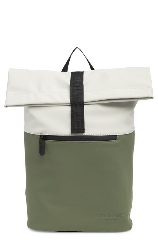Shop Duchamp Rubberized Two-tone Rolltop Backpack In Grey/ Green