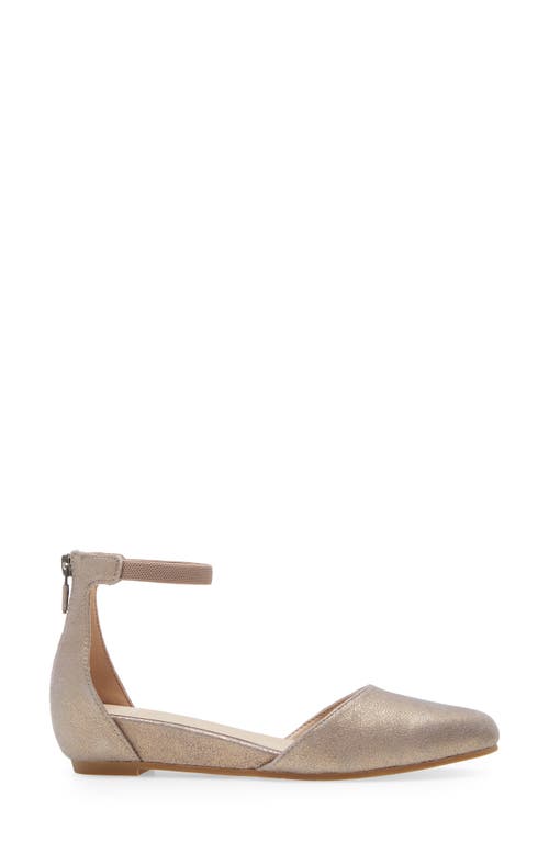 Eileen Fisher Ingle Metallic Zip Ballerina Pumps In Platinum