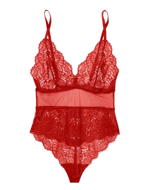 Adore Me Zora Bodysuit Lingerie In Dark Red