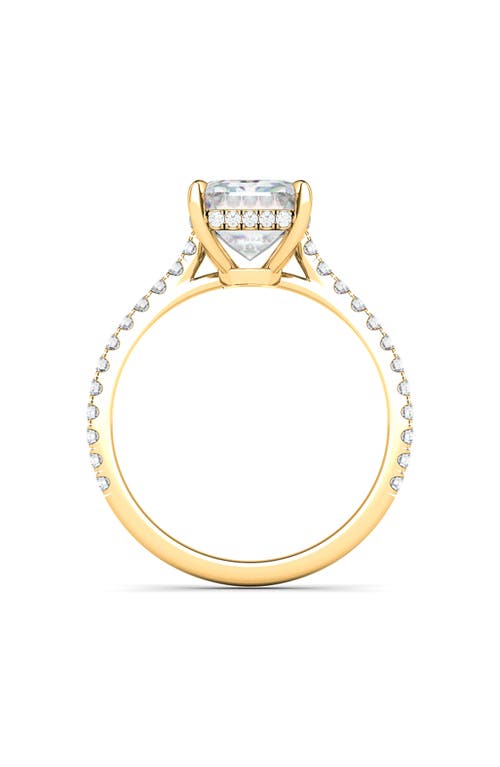 Hautecarat Emerald Cut Pavé Lab Grown Diamond Ring In 2.50 Ctw 18k Yellow Gold