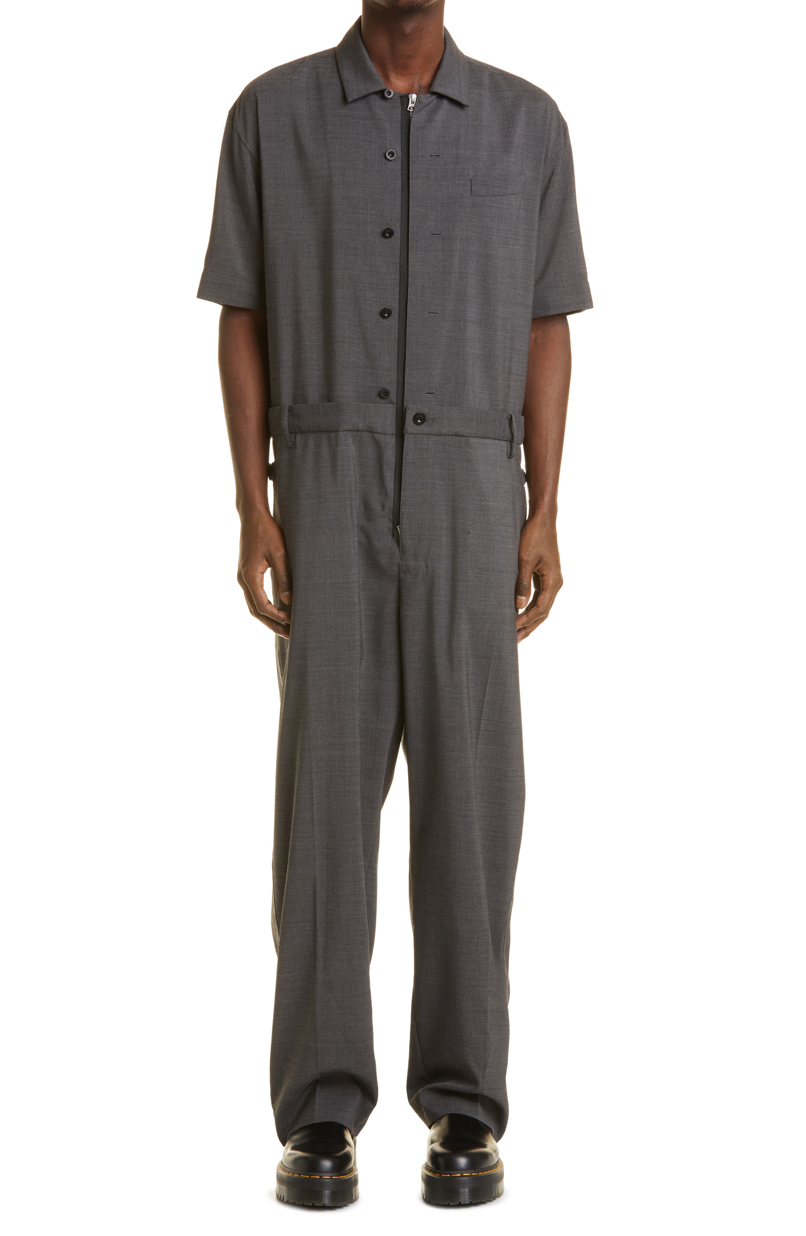 Sacai Suiting Jumpsuit in Grey at Nordstrom, Size 2