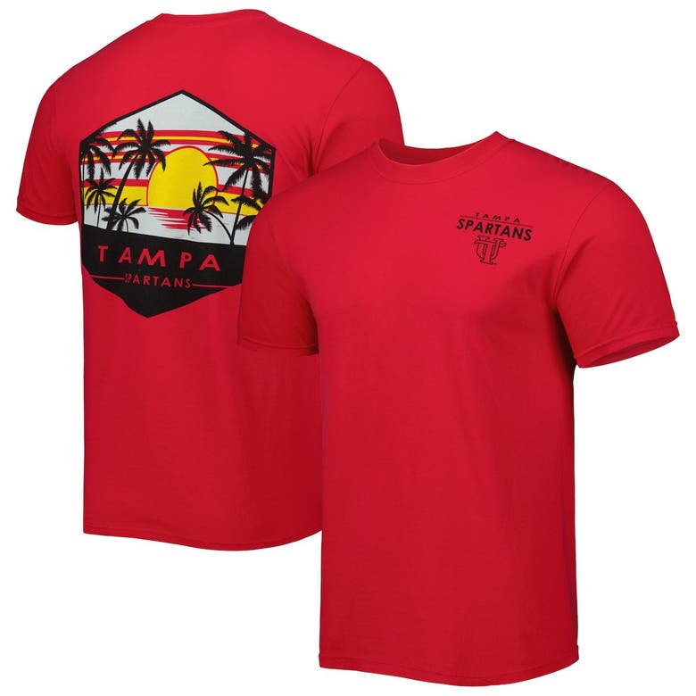 Shop Image One Red University Of Tampa Spartans Landscape Shield T-shirt