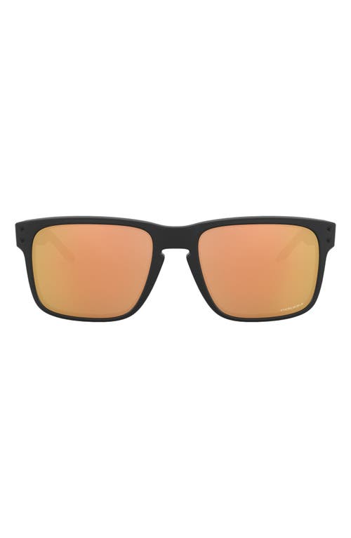 Oakley 56mm Prizm Square Sunglasses in Rubber Black at Nordstrom