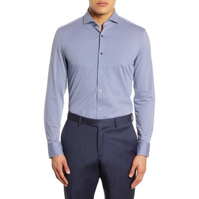Boss Slim Fit Stretch Stripe Dress Shirt, Blue