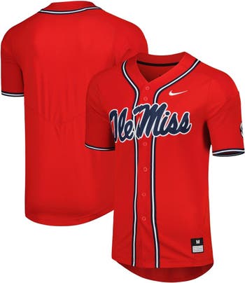 Nike Men's Full Replica Baseball Jersey in Red - Ole Miss