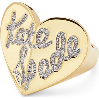 Kate Spade New York Heritage Spade Pave Script Heart Ring