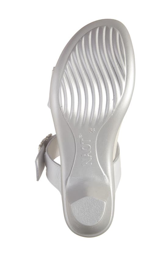 Naot Recent Slide Sandal In White Pearl Leather