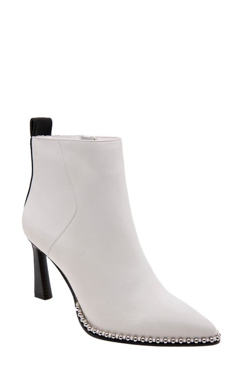 bcbg Beya Pointed Toe Bootie in Bright White Leather