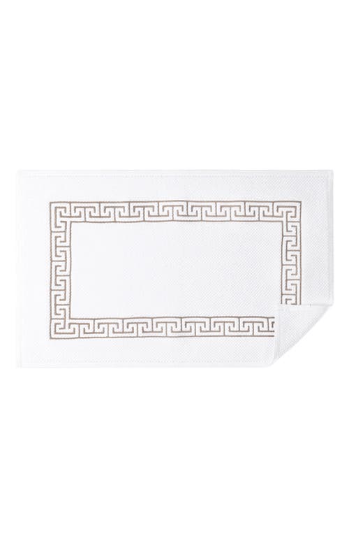 Matouk Adelphi Cotton Bath Rug In White/truffle
